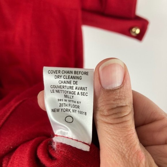 Milly Red Wool Dress Gold Chain Size P Gossip Girl - Picture 4 of 15